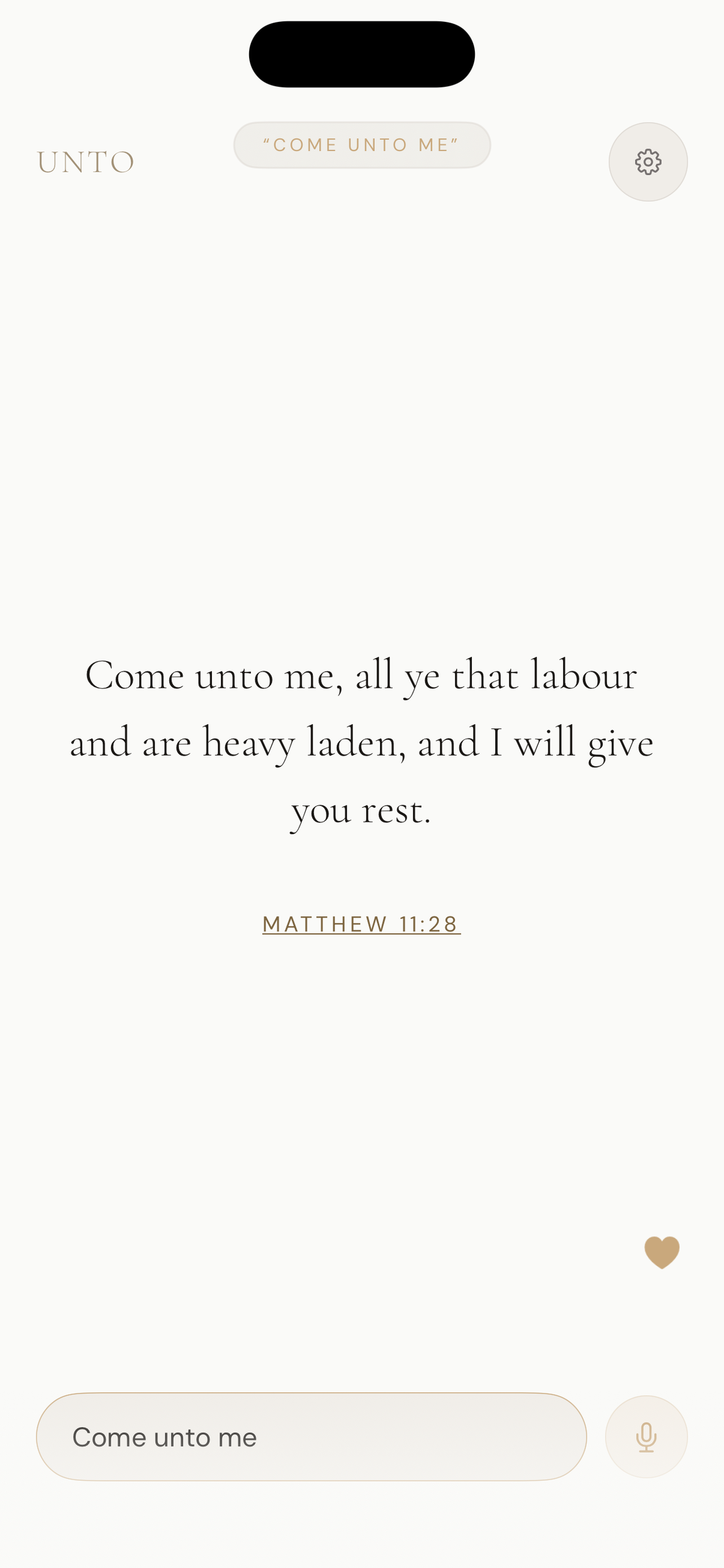 Unto app showing Matthew 11:28 - Come unto me all ye that labor